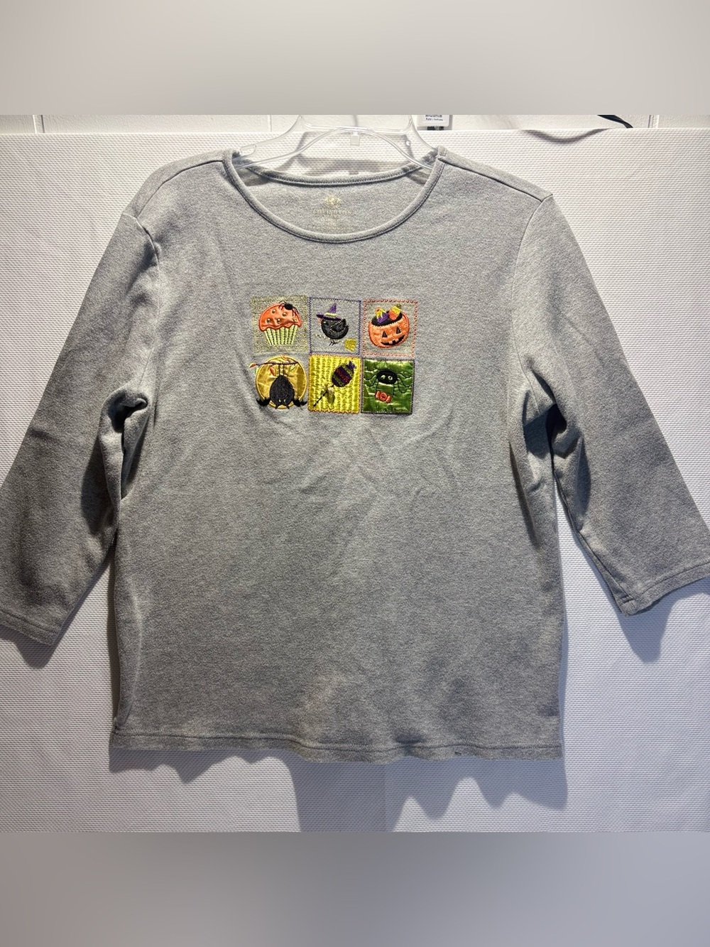 Vintage Halloween Embroidered Patchwork Top
